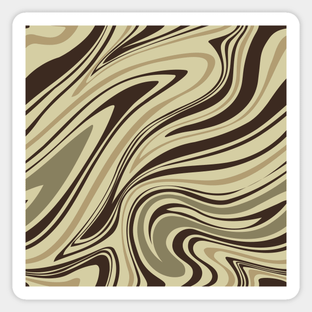 Groovy Swirling Liquid Pattern - Earthy Combo Sticker by Charredsky